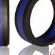 Silicone Wedding Ring by Knot Theory - Safe & Lightweight Wedding Band (Black with Blue Stripe)