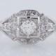 Antique Engagement Ring Art Deco .36ct Old European Cut Diamond in Platinum