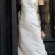 Champagne Simple Fit-and-Flare Silk Wedding Dress