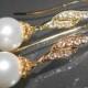 White Pearl Bridal Earrings Swarovski 10mm Pearl Vermeil Gold Cubic Zirconia Earrings Bridal Drop White Pearl Earrings Bridal Pearl Jewelry