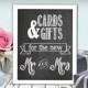 Cards & Gifts Wedding Sign Chalkboard Printable 8x10 PDF DIY Rustic Shabby Chic Woodland Cards And Gifts For The New Mr. and Mrs.
