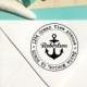 Anchor Nautical Address Stamp in a circle, great personalized gift, customized gift, housewarming gift