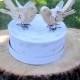 Personalized Two Love Birds Rustic Shabby Chic Wood  Wedding Toppers