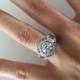 Antique Style Engagement Ring Setting, 14k Filigree Wedding Ring, Vintage Halo Engagement Ring, Cubic Zirconia Round Center Stone