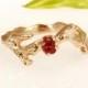 14kt Rose gold . Set Natural Ruby. engagement ring promise ring rose gold.  RG-1112