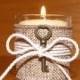 Rustic Wedding Light / Wedding Burlap Votive Candle Holder / Burlap Wedding Decor / Skeleton Key Wedding Decoration / Country Wedding /6