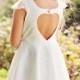 Wedding Flower Girl White Lace heart cut out Dress for girls