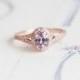 Peach Sapphire Ring, Peach Pink Sapphire Engagement Ring, Split Shank Ring, Halo Sapphire Ring, Halo Engagement Ring, Oval Engagement Ring