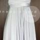 Short Straight Hem Silver Bridesmaid Dress Convertible Infinity Dress Multiway Dress Wrap Dress Wedding Dress Toga Cocktail Evening Dress