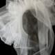 Bridal Veil, Asymmetric Pouf Blusher Veil, Pouf Veil, Blusher Veil, Diamond White Veil, Ready-to-Go Veil