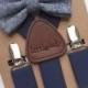 Baby Bow Tie and Suspenders, Toddler Bow Tie and Suspenders, Navy Bow Tie Navy Suspenders