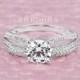 1.70 CT Round Cut Engagement Ring Bridal band 14k Real Solid White Gold Amorphous Lab-Created diamond Lab Created Splitshank