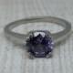 Alexandrite 1.5ct solitaire ring in Titanium or White Gold - engagement ring - wedding ring - handmade ring