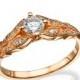 leaf Engagement Ring, 14k Rose Gold Ring, Diamond Ring, Leaves Ring, Vintage Ring, Antique Ring, Band Ring, Promise Ring, Rose Gold Ring