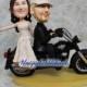 Motorcycle wedding cake topper,unique cake topper,funny cake topper,custom made,bride cake topper,groom cake topper look like you
