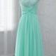 long prom dress, chiffon bridesmaid dress, Mint homecoming dress