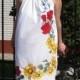 Feel the summer breeze while walking in a dream- a field of flowers that just blossomed ... hand embroidered dress