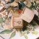 Free shipping! Antique Gold Velvet Ring Box Handmade Wedding Vintage Shiny Engagement Gift Bride 