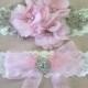 Wedding garter with bling , Choose your color ,   bridal garter , blush pink wedding garter