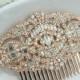 Rose Gold Art Deco Bridal Comb, Rhinestone Comb, Bridal Comb Crystal, Wedding Crystal Hair Comb, Wedding Accessory, Headpiece 206549022