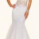 Sweetheart Nude Appliques Beading White Tulle Floor Length Mermaid