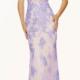 Lilac Cap Sleeves Appliques Lace Ruched A-line Sweetheart Floor Length