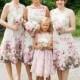 Elegant Square Floral Bridesmaid Dresses/Wedding Party