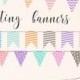 Pastel Bunting Banners Clipart 