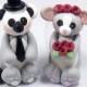 Wedding Cake Topper, Lemur, Bush Baby, Bride and Groom, Personalized Cake Topper