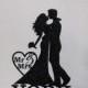 Personalized Wedding Cake Topper - Bride and Groom wedding with Mr&Mrs Last name