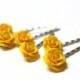 Yellow Rose set of 6, Flower Accessories,Yellow Rose Wedding Hair Accessories, Wedding Flower Hair, Bridal Flower Hair Pin, Bridal Headpiece