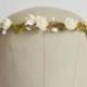 Bridal Flower Crown, rustic flower crown, bridal hair accessories, wedding hair accessories, flower circlet, floral crown, - GUINEVERE -