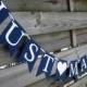Just Married Wedding Banner - Wedding Sign in Navy Blue and White - Perfect for Nautical themed Weddings