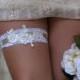 LORA Style- SALE- White Lace Wedding Garter, Bridal lace garter, Wedding lace garter, Lace bridal garter, White lace garter, White garter