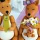 Kangaroo custom wedding cake topper, Australian kangaroos with baby, personalized wedding, 4" tall
