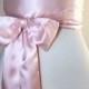 Blush Pink Sash, Blush Satin Sash Belt, Obi Belt, Light Pink Sash, Wedding Sash, Bridal Sash, Bridesmaid Dress Sash, Satin Swank