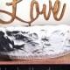 Rustic Wooden engraved LOVE Wedding Cake Topper