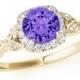 Tanzanite & Diamond Vintage Inspired Willow Engagement Ring - Leaf Vine Rings - Gemstone Rings for Women - Tanzanite Rings - Anniversary