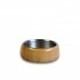 Pear wood and stainless steel ring unisex wood ring