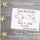 Save the Date Rubber Stamp with Connecting States or Countries, DIY Wedding Destination Wedding