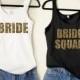 11 Bride Squad 1 Bride GOLD GLITTER Tank Wedding Bridesmaid Bridal Shower Bachelorette Party Workout Tank Top