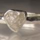 Raw Diamond Ring, White Rough Diamond Engagement Ring, Hammered Rough Diamond Ring, Palladium Sterling