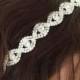 Rhinestone Bridal Hair Accessory - "DARICE" -  On Satin Ribbon, Headband or Combs