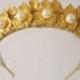 Gold CrownTiara, Leaf Halo, Gold Leaf Headpiece, Hair Accessory, bridal tiara, Leaf Headband, Woodland, bohemian