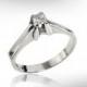 Diamond Engagement Ring, White Gold Ring, Solitaire Ring, Nuritdesign Handmade Jewelry, FREE SHIPPING