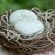 Mr. & Mrs. Bird Nest Cake Topper - Merry Pebble (TM) Collection by sjEngraving