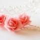 71_Bridal flower pin, Pink hair flower, Bridal headdress flower, Wedding hair flower, Flower clip, Flower bobby pin, Fabric flower pins.