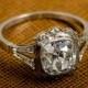 1.45ct Old Mine Diamond Handmade Platinum Mounting - Art Deco Style Engagement Ring