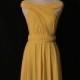 Yellow dress，Bridesmaid Dress , Infinity Dress,Knee Length Wrap Convertible Dress.Party dress-B14#
