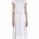 White cotton midi wedding dress. Custom wedding dress. Modern ladylike wedding dress.